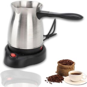 Turkish Coffee Maker, Stainless Steel 600ml Electric Turkish Coffee Machine, Arabic & Greek & Turkish Electric Coffee Maker Machine Pot Warmer Kettle, 5 to 6 Cups Capacity for Home Travel