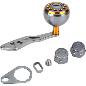 Reel Replacement Power Handle knob Handle Grips Part Metal Fishing Spinning Reel Handle Grip for Abu Round Baitcast (Gold) daiwa Handle Replacement