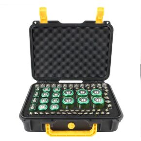 Battery Organizer Storage Case Protects Up to 70 Batteries, Waterproof Hard Case,Holds AA AAA C D and More, Black,[Battery Not Included]