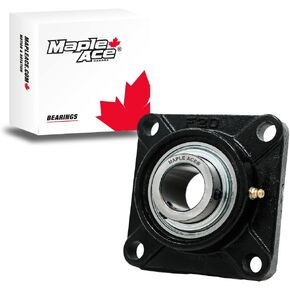 MAPLE ACE UCF206-18 R3 Triple-Lip Seal Flange Bearing 1-1/8" Bore 4-Bolt Solid (2Pcs)