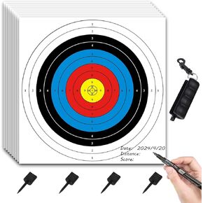 50Pcs 16X16in(10 Ring)/20Pcs WildBoar Archery Target, Archery Targets, Hunting Targets & Accessories, Bow and Arrow Targets(with 1 Pen&8 pins)