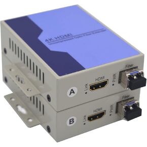 4K HDMI Over Fiber Optic Extender LC Singlemode up 10Km Uncompressed 10G SFP Transceivers Included Support KVM,4K 30Hz,A Pair