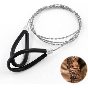 Metal Wire Saw Hand Pocket String Rope Saw Emergency Survival Saw PVC Pipe Cutting Tool for Wood Camping Hiking Hunting,Stainless Steel Cable Saw