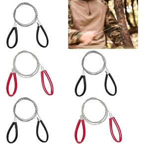 Wire Saw Camping Saw Stainless Steel Cable Saw Hand Pocket String Rope Saw Emergency Survival Outdoor Cutting Tool 5 PCS for Cutting Wood Plastic Hiking Camping Hunting