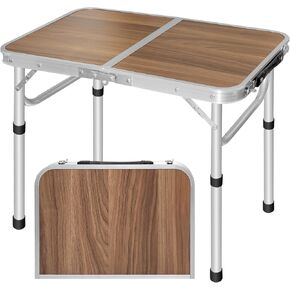 Folding Camping Table 2ft Portable Picnic Table Adjustable Height Table Small Card Table Aluminum Foldable Lightweight with Carry Handle for Indoor Outdoor Hiking Camp BBQ Beach in Saudi Arabia