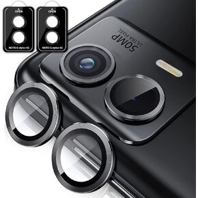 [2 Pack for Moto G 5G (2024) Camera Lens Protector, 9H Tempered Glass Camera Cover Screen Protector Metal Individual Ring [Installation Tray Alignment Kit](Color)