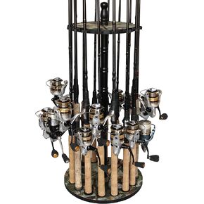 Rush Creek Creations | Fishing Rod Holder for 16 Rods, Fishing Pole Holder for Garage Organization and Storage, for Fishing Reels, Fishing Gear, Fishing Accessories, Tackle Box