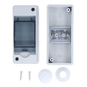IP65 ABS Distribution Protection Box,3 Way Waterproof Circuit Breaker Distribution Box 3 DIN Rail Outdoor Distribution Junction Box for Indoor Outdoor Wall Circuit Breake(6.02x3.54x2.83in)