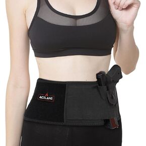 Belly Band Holster for Concealed Carry Abdominal Band Gun Holster Tactical Elastic Waist Pistols Adjustable Belly Wrap IWB OWB Mag Pouch Fits Firearm Handgun Revolvers for Men & Women