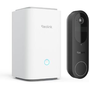 REOLINK Video Doorbell + Home Hub, 2K Dual-Band Wi-Fi Battery Doorbell with 150°x150° View, Battery or Wired Power, Person/Vehicle/Package Detection, Two-Way Audio, Local Storage, No Monthly Fee