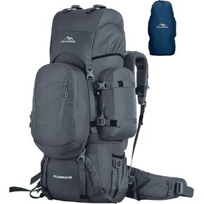 WILDWING 95L Travel Backpack - Internal Frame with Detachable Daypack, Camping, Hiking, Trekking - Men & Women-Black