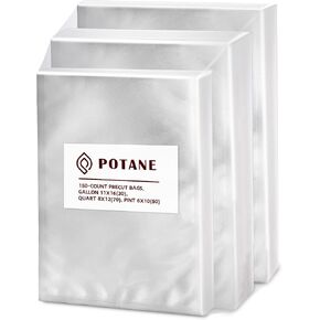 Vacuum Sealer Bags, Precut 150 Gallon 11x16, Quart 8x12, Pint 6x10, Smell-Proof, Puncture Prevention and Heavy duty. Commercial Grade