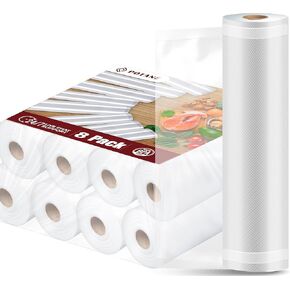 6 Pack 11"x20'(3Rolls) and 8"x20' (3Rolls)Thickened Vacuum Sealer Bags , Smell-Proof, Puncture Prevention, Heavy duty for POTANE, Food Saver, Great for Vacuum storage,Meal Prep or Sous Vide