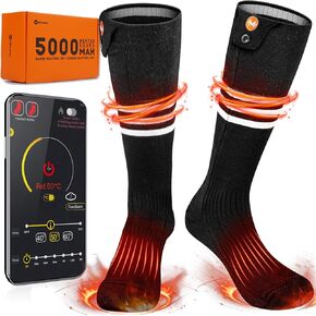 Heated Socks for Men Women, MewaMaA APP Control Battery Heated Socks Rechargeable Washable, Electric Socks Foot Warmer for Hiking Biking Camping Skiing Hunting Outdoor Work, Heating Socks Warm Socks in Kuwait