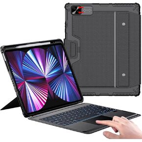 Nillkin for iPad 10th Generation Case with Keyboard 10.9 Inch, Slide Camera Cover, 7 Colors Backlit Detachable Stand Folio Keyboard for iPad 10th Gen, 10th Gen Keyboard Case with Large Trackpad 2022