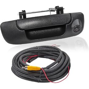 EWAY Tailgate Handle Backup Camera for 2002-2008 Dodge RAM 1500 2500 3500 Tailgate Latch Door Handle Aftermarket Reverse Reversing Back Up Rear View Camera RCA Connector w/ 26FT Extension Harness