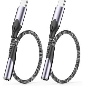 iPhone Headphone Adapter, 2 Pack [Apple MFi Certified] Lightning to 3.5mm Headphone/Earphone Jack Aux Audio Adapter Converter Dongle Compatible for iPhone 14 13 12 11 XS XR X 8 7 iPad, Support All Ios