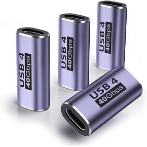 USB C Female to Female Adapter (4 Pack) USB C Coupler with 40 Gbps PD 100W 8K 60hz Video Compatible for Thunderbolt 4/3, MacBook Pro/Air, USB-C HUB and More Type C Devices