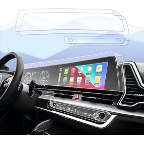 4PCS for 2025 2024 Kia Sportage Screen Protector for Kia Sportage 2024 Accessories 2023 2024 2025 Kia Sportage SX, SX-Prestige, Dual 12.3Inch 2024 Sportage Nano Screen Protector (Not Fit EX / X-Line)