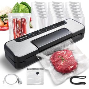 Vacuum Sealer Machine, 80Kpa Food Vacuum Sealer Machine with Double Pump, Dry,/Moist, Pulse Mode, Handle Locked Design, LED Indicator Light & Cutter,12MM Widened Heating Strip