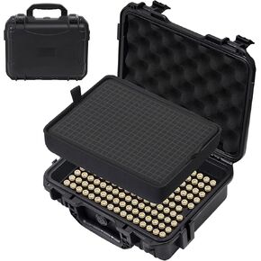 Hard storage Case for storing pistol & ammo - Lockable Storage Protection Box for Handgun, 9x19mm Parabellum, 9mm Luger, 380ACP, 38 S&W, 32 S&W, .40 S&W & More (Case Only)