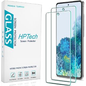 HPTech (2 Pack) Designed for Samsung Galaxy S20 FE, Galaxy S20 FE 5G, Galaxy S20 FE 5G UW Tempered Glass Screen Protector, 9H Hardness, Support Fingerprint Reader, Case Friendly