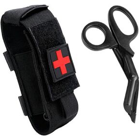 Upgrade Tourniquet Pouch with Shear, Molle Tourniquet Holder, Tactical TQ Trauma Tourniquets Scissors(Without Tourniquet)