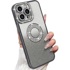 Losin for iPhone 15 Pro Max Bling Case Women Girls Luxury Gradient Glitter Diamond Case Sparkle Rhinestone Camera Lens Protection Soft Silicone Shockproof Cover for iPhone 15 Pro Max 6.7 inch, Gold in Kuwait