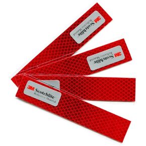 Salzmann Diamond Grade Reflective Sticker, 3M Material, Waterproof, All-Weather, Red, Pack of 4