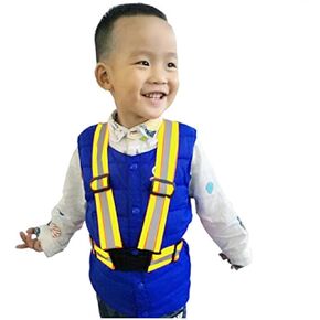 Children's Safety Reflective Night Running Gear Vest with Wrist Strap - Elastic, Adjustable, High Visibility Kids' Reflective Vest for Walking, Running, Cycling, Climbing and Camping (Green)