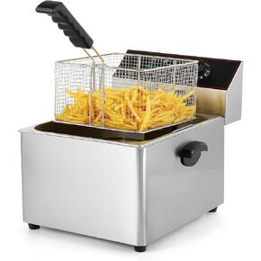 Dyna-Living Deep Fryer with Baskets 2000W Commercial Deep Fryer 11.6QT Electric Countertop Fryer Stainless Steel Deep Fryers with Temperature Control for Home, Commercial Use