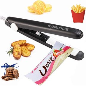 Potato Chips Bag Sealer Clip Kitchen Gadgets, Food Sealer Reusable Heat Sealer for Snacks Storage Portable Sealing Machine works with Plastic Bag, Candy Bag, Cookie Bag, Foil Bag, Color Street Nail