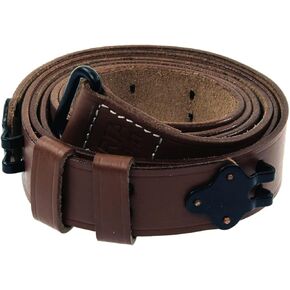 US M1 Garand Leather Rifle Sling WWII 1907 Pattern Springfield Gun Sling WWI 1903 Black Brown Steel Brass (Brown Steel H/W)