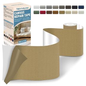 Canvas Repair Tape, 4×71 Inch Canvas Repair Patch, Waterproof Canvas Patch, Self-Adhesive Fabric Repair Patch for Repairing Boat Covers, Tents, Sunshades, Sofas, Chairs (Grey, 4"×71")
