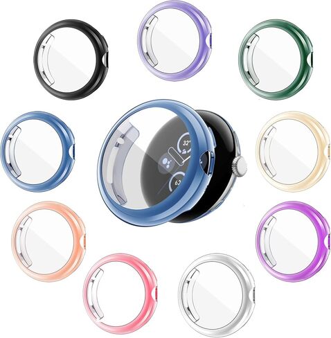 9-Pack Watch Case with Screen Protector Compatible with Google Pixel Watch 1/Pixel Watch 2/Pixel Watch 3 (41mm), Soft TPU Scratch Resistant Flexible Covers (9 Colors Pack) in Saudi Arabia
