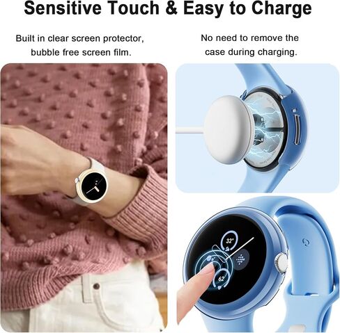 9-Pack Watch Case with Screen Protector Compatible with Google Pixel Watch 1/Pixel Watch 2/Pixel Watch 3 (41mm), Soft TPU Scratch Resistant Flexible Covers (9 Colors Pack) in Saudi Arabia