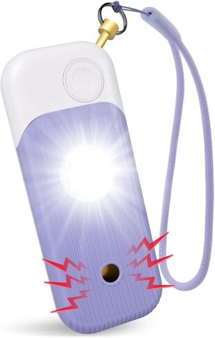 Personal Safety Alarm for Women - 140dB Self Defense Keychains Siren Whistle with Sos LED Strobe Light Personal Emergency Security Safe Devices Key Chain Alarms in 5 Pop Colors - Purple in Saudi Arabia