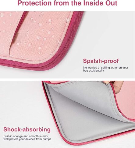 9-11" Tablet Sleeve Organizer Carrying Case with Handle for iPad 10th Gen 10.9", iPad 9/8/7th 10.2, iPad Air 11", iPad Pro 11", iPad Air5/4 10.9, Galaxy Tab A9+ Plus 11", Indigo & Pink in Saudi Arabia