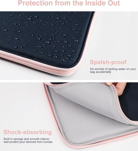 9-11" Tablet Sleeve Organizer Carrying Case with Handle for iPad 10th Gen 10.9", iPad 9/8/7th 10.2, iPad Air 11", iPad Pro 11", iPad Air5/4 10.9, Galaxy Tab A9+ Plus 11", Indigo & Pink in Saudi Arabia