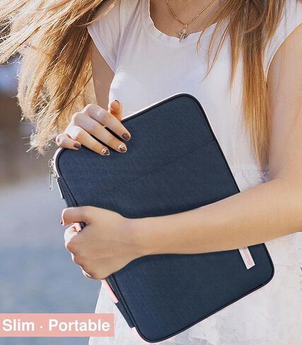 9-11" Tablet Sleeve Organizer Carrying Case with Handle for iPad 10th Gen 10.9", iPad 9/8/7th 10.2, iPad Air 11", iPad Pro 11", iPad Air5/4 10.9, Galaxy Tab A9+ Plus 11", Indigo & Pink in Saudi Arabia