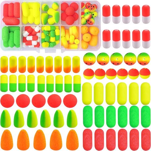 Pompano Rig Floats Fshing Floats Fishing Rig Floats Foam Snell Floats Bobbers for Surf Fishing Live Bait Float Walleye Rig Making Accessories Round Bullet Cylinder Float for Trout Catfish Fishing in Kuwait