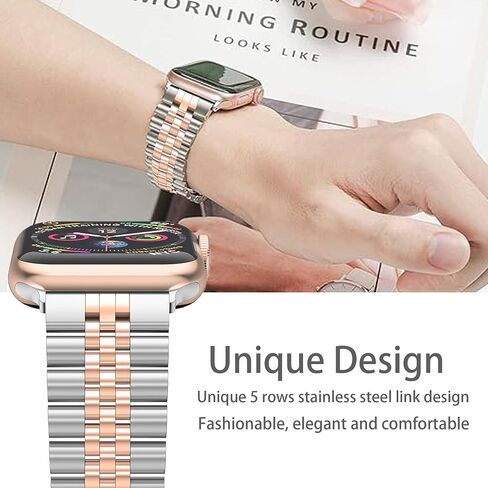 Compatible with Spade & Co Health Smartwatch 4 bands, Solid Stainless Steel Heavy Band with Butterfly Folding Clasp Link Bracelet Compatible with Spade & Co Health Smartwatch 4 1.85 Inches in Saudi Arabia