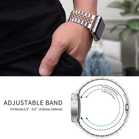 Compatible with Spade & Co Health Smartwatch 4 bands, Solid Stainless Steel Heavy Band with Butterfly Folding Clasp Link Bracelet Compatible with Spade & Co Health Smartwatch 4 1.85 Inches in Saudi Arabia