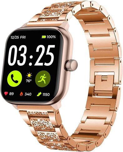 متوافق مع ساعة Spade & Co Health الذكية 4 نطاقات، مجوهرات Bling Diamond Metal Dressy Strap إكسسوارات رياضية للرجال والنساء متوافق مع Spade & Co Health Smartwatch 4 1.85 بوصة in Saudi Arabia