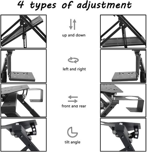 حامل عجلة قيادة قابل للطي من Supllueer مناسب لـ Logitech Thrustmaster Fanatec G923 G25 G27 G29 G920 T248 T300RS T300 T500 X Shape Sim Racing Stand Racing Simulator، بدون دواسة عجلة فرامل اليد المتحولة in Kuwait