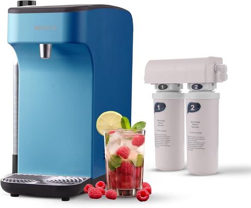 Soda Maker, Ice Cold Sparkling Water Maker, Water Cooler, Compatible with Screw-in 60L CO2 Cylinder (Not Included), Carbonator with 1.5L Water Tank, Touch Screen (Aqua Blue) in Saudi Arabia