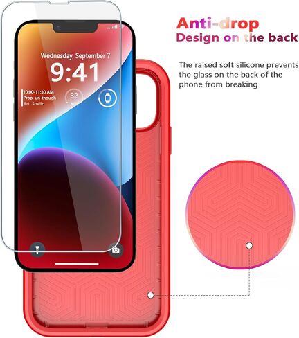 Diverbox for iPhone 14 Case [Shockproof] [Dropproof] [Tempered Glass Screen + Camera Lens Protector] Heavy Duty Protection Phone Case Cover for iPhone 14 6.1inch in Saudi Arabia
