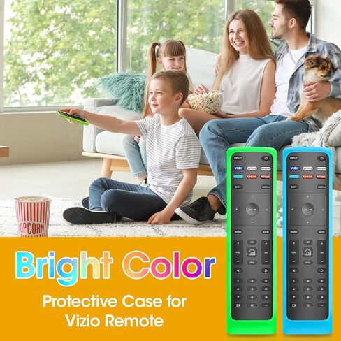 قطعتان من غطاء جهاز التحكم عن بعد لتلفزيون VIZIO الذكي، سيليكون يتوهج في الظلام، حافظة واقية لجهاز التحكم عن بعد VIZIO سيليكون (أزرق متوهج + أخضر متوهج) in Kuwait