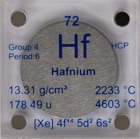 قرص معدني هافنيوم (Hf) مقاس 24.26 مم مع علبة أكريليك للتجميع أو التجارب in Kuwait