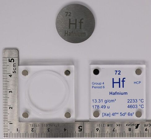 قرص معدني هافنيوم (Hf) مقاس 24.26 مم مع علبة أكريليك للتجميع أو التجارب in Kuwait